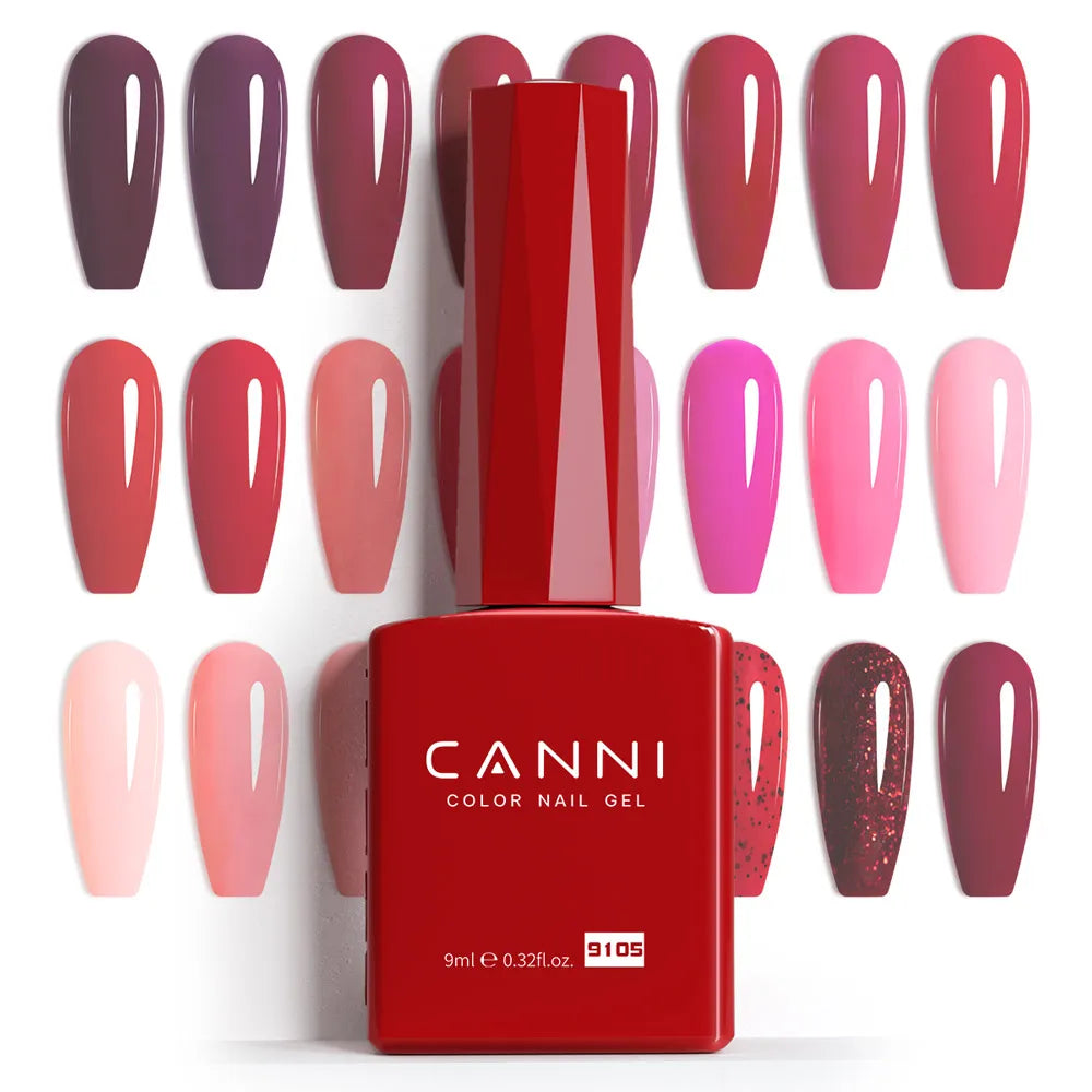 CANNI 9ml Red Series Collection Summer Gel Nail Polish HEMA FREE Art Long lasting UV LED Fast Dry Varnish SoakOff Semi Permanent