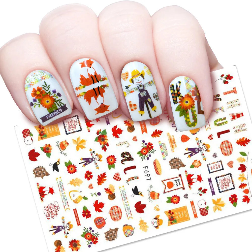 DIY Luxury Floral 3D Self-Adhesive Nail Sticker Red Rose Flower Nail Decorative Nail Sticker Pink Sakura Nail Slider