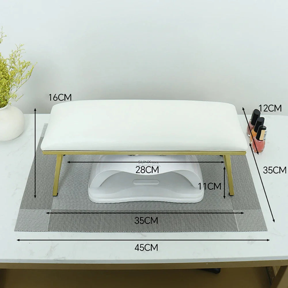 ANGNYA Nail Hand Pillow Set Heighten Nail Table Manicure Table Nail Stand Cushion Nail Mat Pad Iron Leather Arm Rest for Nails