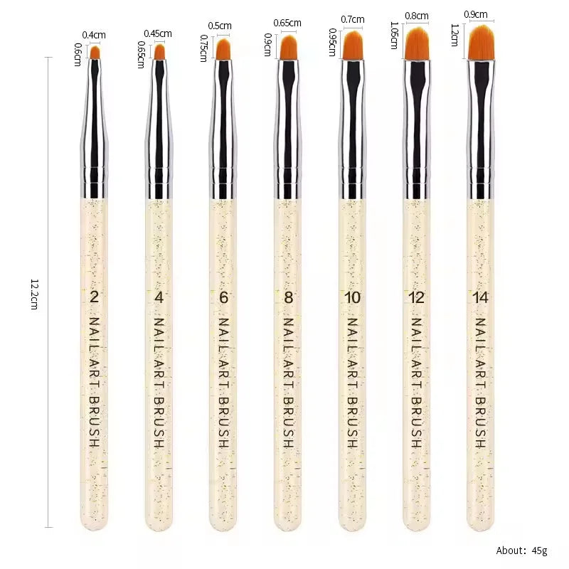 5-32Pcs Nail Art Brush Design Tip Painting Drawing Carving Dotting Pen FlatFan Liner Acrylic Gel UV Polish Tool Manicure