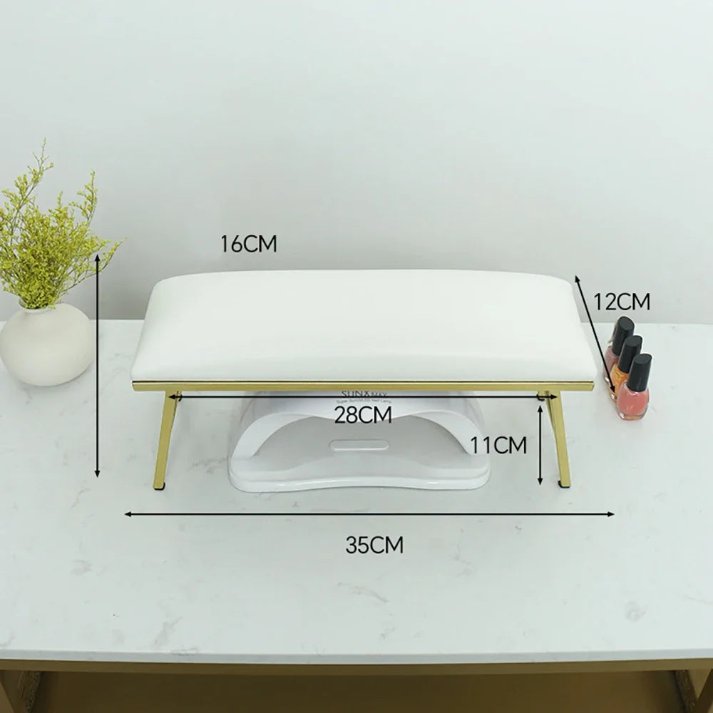 ANGNYA Nail Hand Pillow Set Heighten Nail Table Manicure Table Nail Stand Cushion Nail Mat Pad Iron Leather Arm Rest for Nails