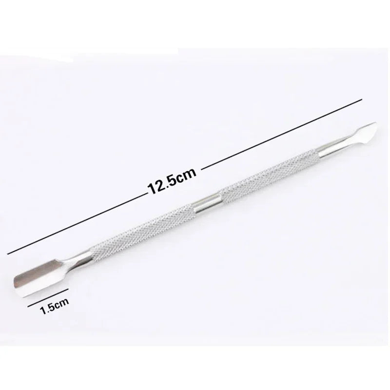 NEW Dual-Ended Stainless Steel Manicure Care Tool Cleaning Manicure Cuticle Pusher Dead Skin Remover Manicure Pedicure Tools