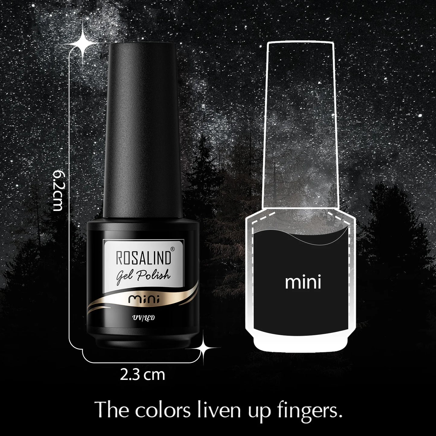 ROSALIND 20/30pcs Mini Gel Nail Polish Set with Base Top Matte Effect Semi Permanent Soak Off for Nail Art Decoration