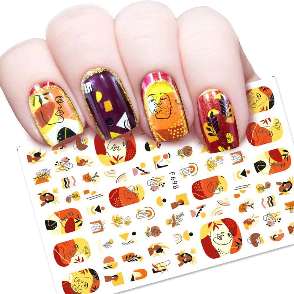 DIY Luxury Floral 3D Self-Adhesive Nail Sticker Red Rose Flower Nail Decorative Nail Sticker Pink Sakura Nail Slider