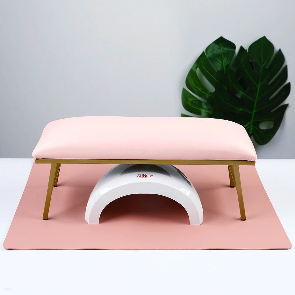 ANGNYA Nail Hand Pillow Set Heighten Nail Table Manicure Table Nail Stand Cushion Nail Mat Pad Iron Leather Arm Rest for Nails
