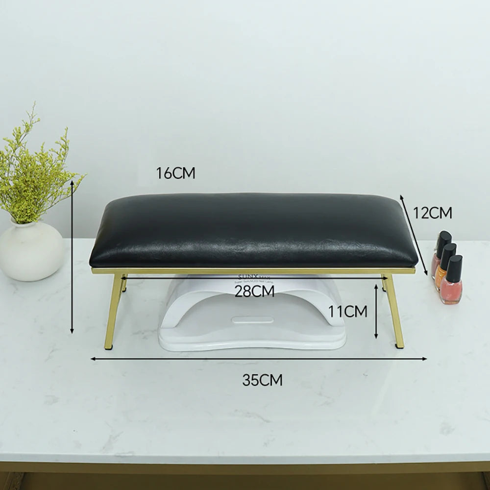 ANGNYA Nail Hand Pillow Set Heighten Nail Table Manicure Table Nail Stand Cushion Nail Mat Pad Iron Leather Arm Rest for Nails