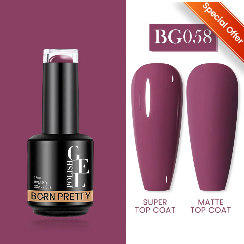 BORN PRETTY 15ml Autumn Winter Color Gel Nail Polish Dark Red Brown Christmas Soak Off UV LED Gel Nail Art DIY Design Varnishes