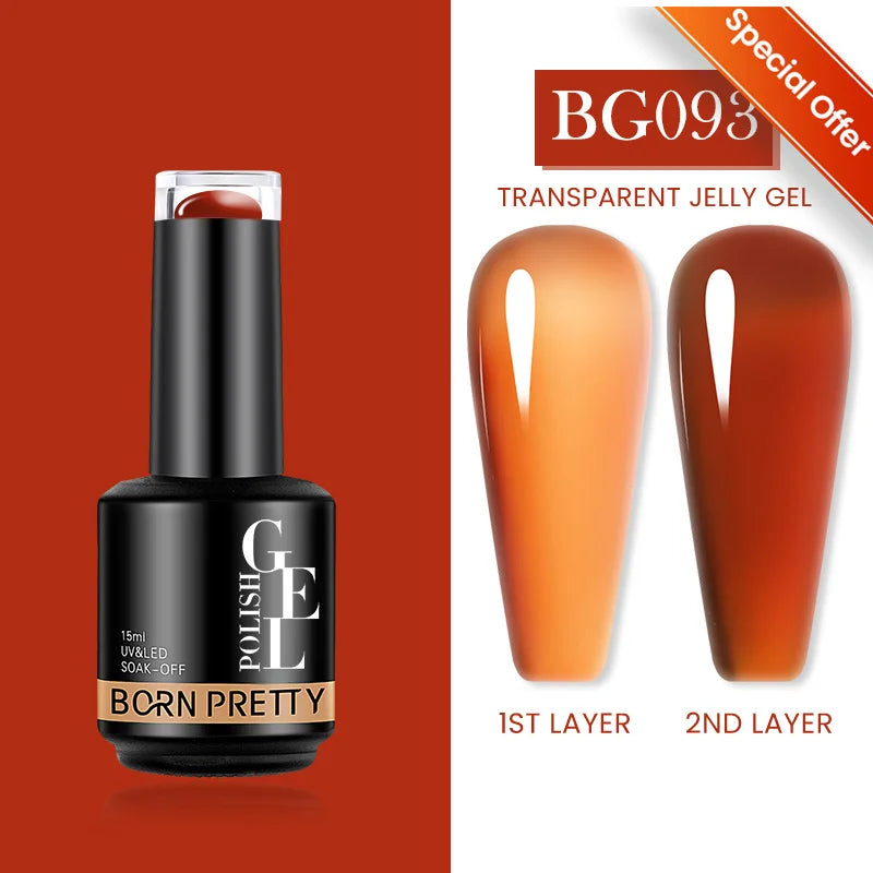 BORN PRETTY 15ml Autumn Winter Color Gel Nail Polish Dark Red Brown Christmas Soak Off UV LED Gel Nail Art DIY Design Varnishes