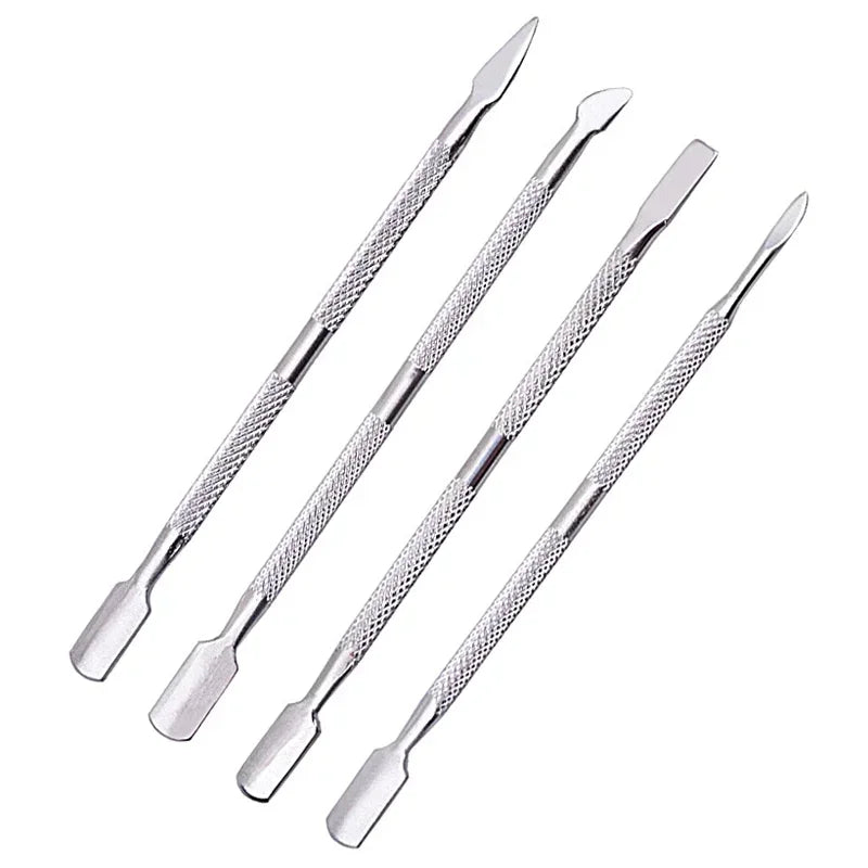 NEW Dual-Ended Stainless Steel Manicure Care Tool Cleaning Manicure Cuticle Pusher Dead Skin Remover Manicure Pedicure Tools