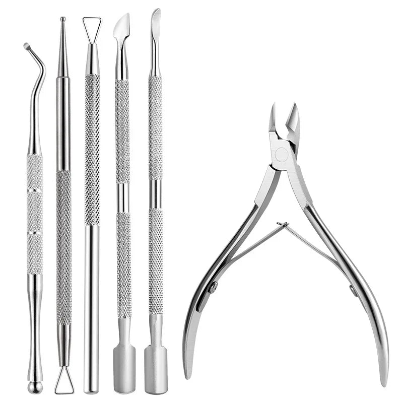 NEW Dual-Ended Stainless Steel Manicure Care Tool Cleaning Manicure Cuticle Pusher Dead Skin Remover Manicure Pedicure Tools