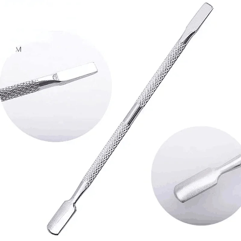 NEW Dual-Ended Stainless Steel Manicure Care Tool Cleaning Manicure Cuticle Pusher Dead Skin Remover Manicure Pedicure Tools