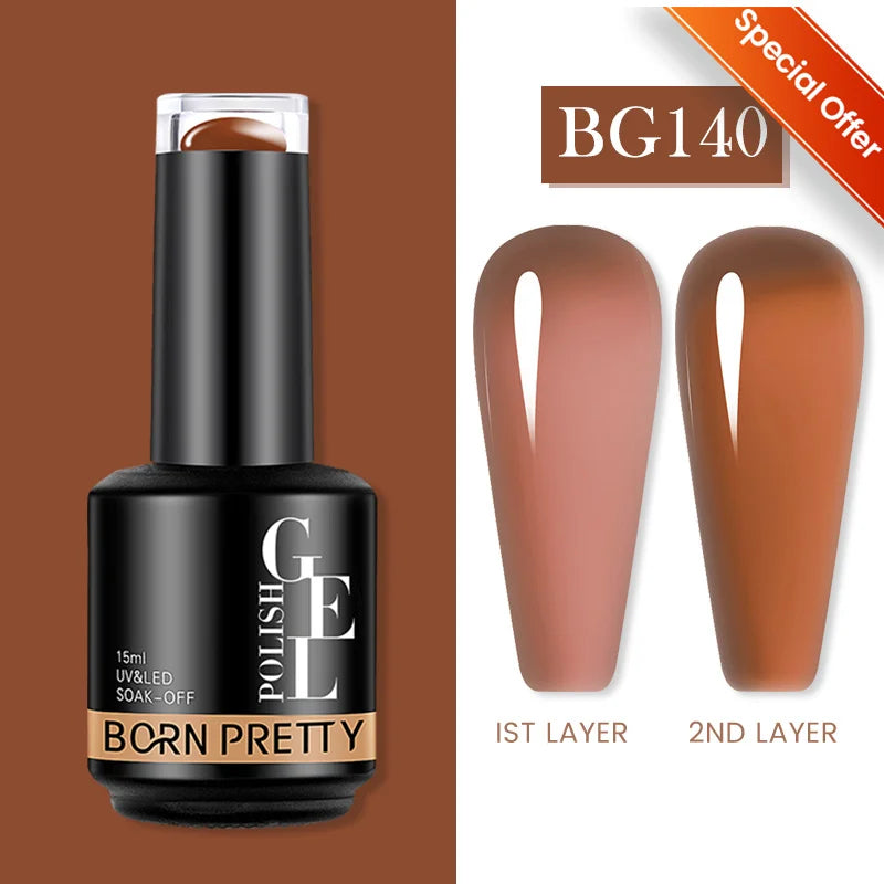 BORN PRETTY 15ml Autumn Winter Color Gel Nail Polish Dark Red Brown Christmas Soak Off UV LED Gel Nail Art DIY Design Varnishes