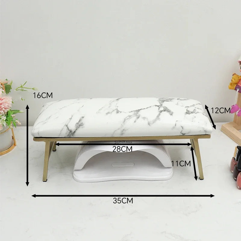 ANGNYA Nail Hand Pillow Set Heighten Nail Table Manicure Table Nail Stand Cushion Nail Mat Pad Iron Leather Arm Rest for Nails