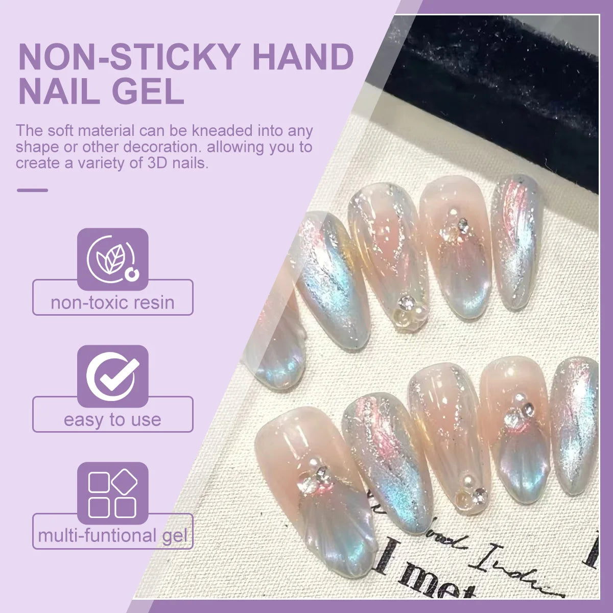 LIMEGIRL Non Stick Hand Engraving Pattern Gel kit with Engraving Pen 3D Art DIY Colored Sparkling Nail Extension Gel kit