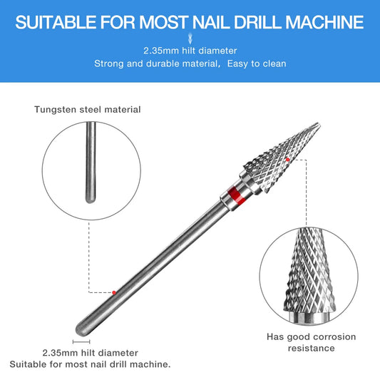Nail Drill Burr Bits Ceramic Milling Cutter Manicure Nail Drill Bits Electric Nail Mills Cutter for Manicure Machine