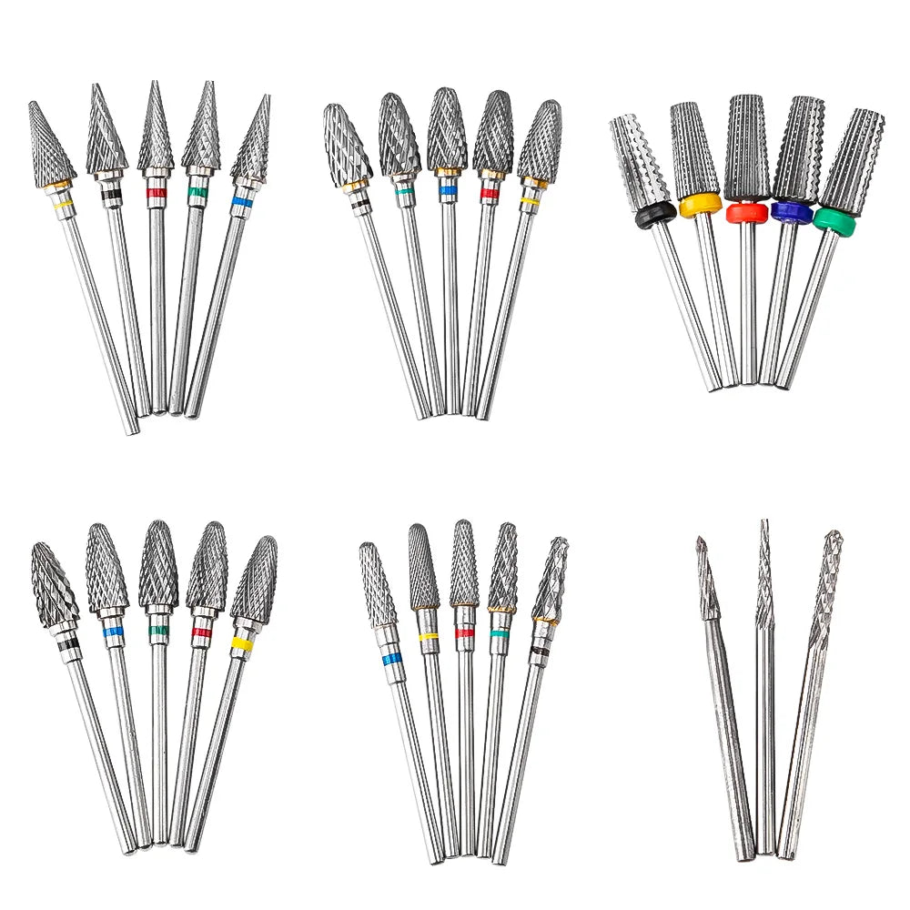 Nail Drill Burr Bits Ceramic Milling Cutter Manicure Nail Drill Bits Electric Nail Mills Cutter for Manicure Machine
