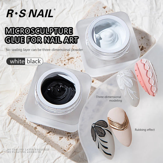 RS Nail 5ml Painting Carving Gel Nail Polish Black White 2 Colors Nail Accessories Nail Varnish Lacquer Nail Art Design Manicure