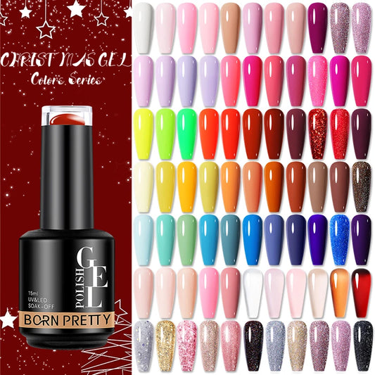 BORN PRETTY 15ml Autumn Winter Color Gel Nail Polish Dark Red Brown Christmas Soak Off UV LED Gel Nail Art DIY Design Varnishes