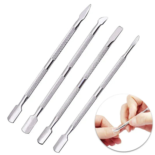 NEW Dual-Ended Stainless Steel Manicure Care Tool Cleaning Manicure Cuticle Pusher Dead Skin Remover Manicure Pedicure Tools