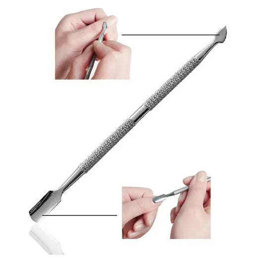 NEW Dual-Ended Stainless Steel Manicure Care Tool Cleaning Manicure Cuticle Pusher Dead Skin Remover Manicure Pedicure Tools